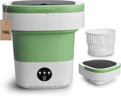 Vista 8 de Lavadora portátil, mini lavadora y secadora plegable de 20 litros con 3 modos de limpieza profunda, pequeña lavandería plegable mejorada para hotel