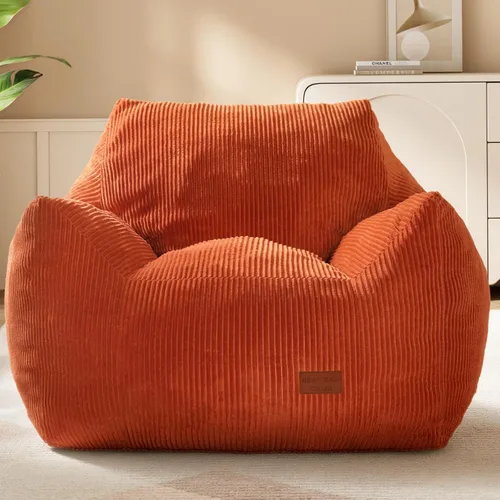 Vista 17 de Puf grande para adultos, ultra suave, para sala de estar Beige