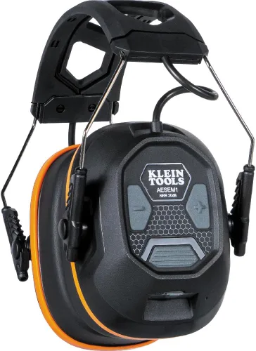 Vista 12 de Klein Tools AESEM1 Orejeras de seguridad de protección auditiva con tecnología Bluetooth, NRR 20dB, tiempo de funcionamiento de 70 horas