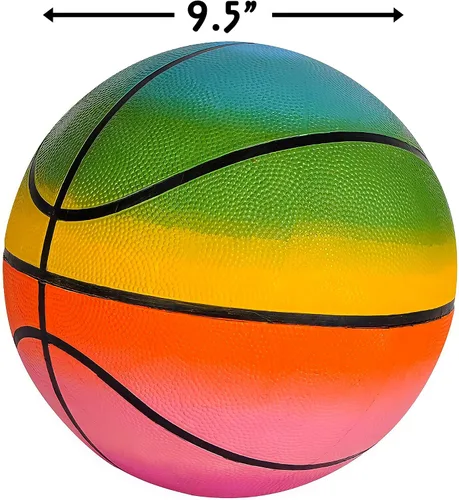 Vista 3 de Rhode Island Novelty Baloncesto arcoíris de 9.5 pulgadas uno por pedido
