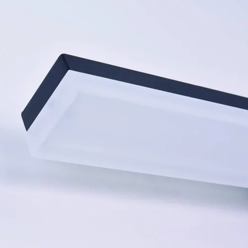 Vista 6 de mirrea Lámpara LED moderna de tocador de 24 pulgadas para iluminación de baño, regulable de 24 W, pintada en negro (blanco cálido, 3000 K)