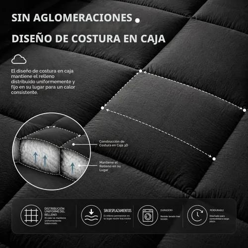 Vista 5 de EVOLIVE - Edredón alternativo al plumón de ganso blanco, para todas las estaciones, prelavado, microfibra suave con costuras en caja