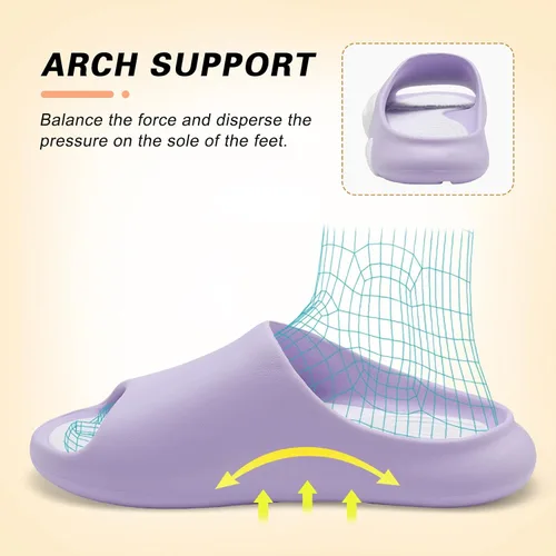 Vista 2 de Besroad Pantuflas de recuperación para hombre y mujer, sandalias de recuperación con soporte de arco, antideslizantes, cojín grueso, reduce