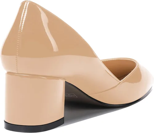 Vista 5 de MODENCOCO Zapatos formales de tacón bajo para mujer, con puntera cuadrada, de 2 pulgadas
