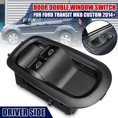 Vista 9 de Puerta lateral del conductor ventana doble con interruptor de luz, para Ford Transit MK8 Custom 2014 2015 2016 2017+ 2029885 1791339