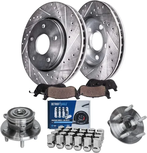 Vista 28 de Detroit Axle - 4 rotores de freno para Chevrolet Cruze 2014 2015 [modelos de motores de gas] Rotores de freno de disco perforados y ranurados