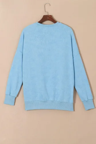 Vista 7 de SHEWIN Sudadera casual de manga larga con cuello redondo para mujer, ligera, holgada