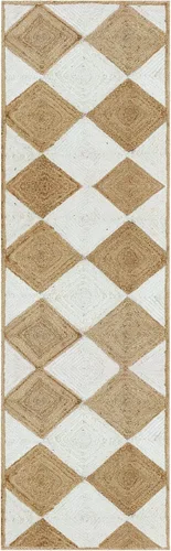 Vista 19 de Natural Jute Collection - Alfombra rectangular de 2 x 3 pies, alfombra de yute trenzada a cuadros multicolor de 0.27 pulgadas de grosor, ideal