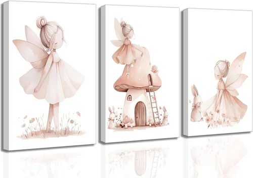 Vista 10 de UNDDISINS 3 piezas de lienzo para guardería de animales, arte de pared, acuarela, animales de bebé, pintura para decoración de pared, lindo