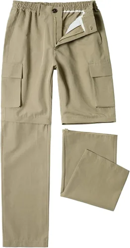 Vista 2 de WZIKAI Pantalones de senderismo convertibles para hombre con múltiples bolsillos, ligeros, con cremallera, pantalones de trabajo para exteriores