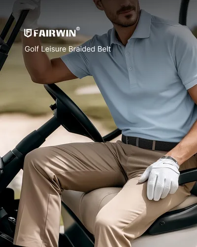 Vista 6 de FAIRWIN Cinturones elásticos trenzados elásticos para hombre de golf casual jeans tejidos 1 38 "cinturones de trabajo de nailon para hombres