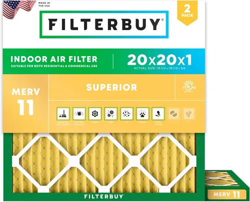 Vista 67 de Filterbuy Filtro de aire MERV 11 de 8 x 14 x 1 pulgadas para defensa de mascotas y alergias (paquete de 2), filtros electrostáticos plisados