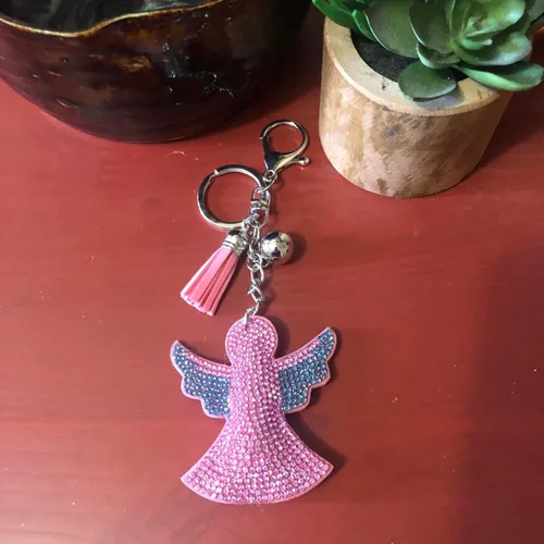 Vista 3 de Popfizzy Llaveros de diamantes de imitación para mujeres y niñas, llaveros de mochila brillantes, dijes para bolso, llavero divertido, regalo genial