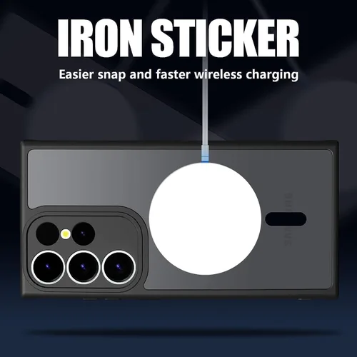 Vista 3 de Funda magnética para Samsung Galaxy S23 FE - [Compatible con MagSafe] [prueba de caídas de grado militar] Funda delgada translúcida mate