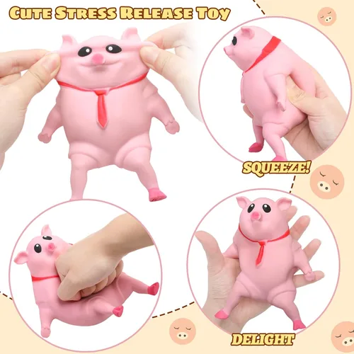 Vista 3 de Liliful Pig Squeeze Stretch Pink Pig Novedoso Regalo Divertido Lindo Animal Squeeze Animal Alivio del Estrés Artículos para Ansiedad Adultos Alivio