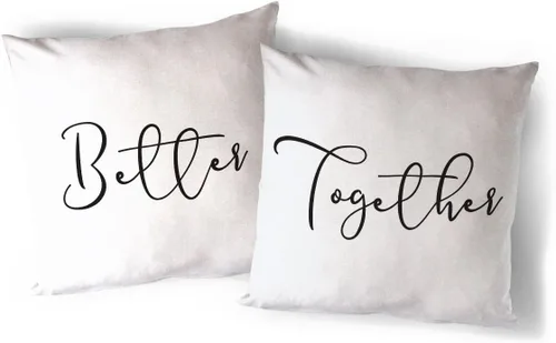 Vista 28 de The Cotton & Canvas Co. Home is Wherever I'm with You - Funda de almohada, funda de cojín, funda de almohada decorativa