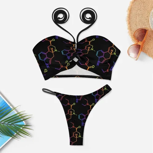 Vista 3 de AMRANDOM Bikini de dos piezas para mujer con parte inferior triangular de bikini
