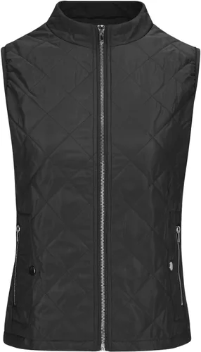 Vista 7 de Chaleco acolchado para mujer, con cuello alto, ligero, con cremallera, sin mangas, chaquetas de plumón de invierno, chalecos cálidos, ropa de abrigo