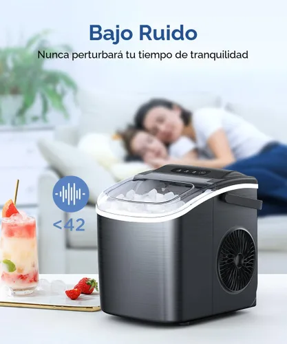 Vista 6 de COWSAR Máquina de hielo de encimera, máquina de hielo portátil con autolimpieza, 26.5 libras/24 horas, 9 cubos de hielo tipo bala en 6 minutos