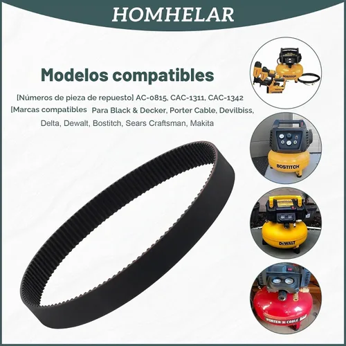 Vista 4 de AC-0815 - Cinturón de compresor de aire para Porter Cable Devilbiss Dewalt Makita Sears Craftsman Compresor de aire sustituye a CAC-1311 CAC-1342
