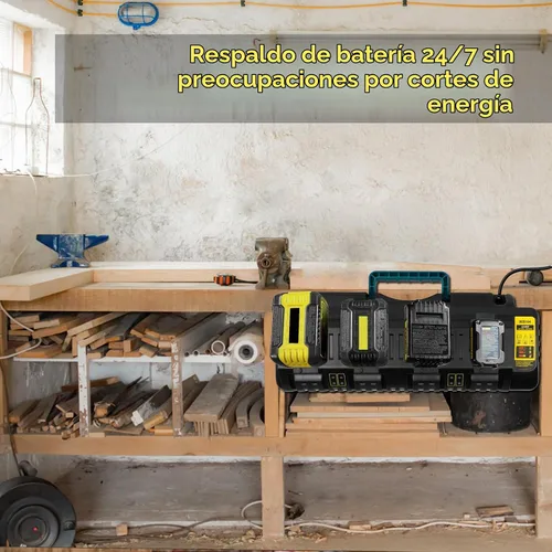 Vista 8 de PENGJBATTER DCB104 Cargador rápido de 4 puertos con puerto USB compatible con DeWalt 20V/60V Max Batería DCB206 DCB208 DCB205 DCB606 DCB609Y DCB612