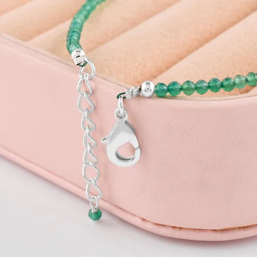 Vista 23 de Yanara Stone Bracelets For Women Beads Dainty Gemstones Jewelry for Women Birthstone, Chakra Energy Healing Crystals, Silver Plated Chain 8 inch