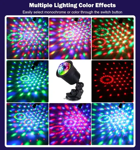 Vista 9 de Paquete de 2 luces recargables de bola de discoteca activadas por sonido para interiores