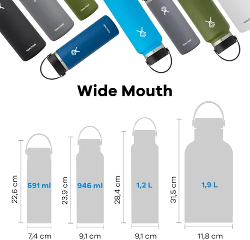 Vista 3 de Hydro Flask - Botella de boca ancha con tapa Flex