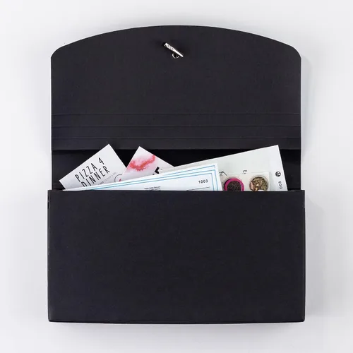 Vista 5 de Smead Two-Way Handy Organizer File, 21 Pockets, Alphabetic (A-Z) and Monthly (Jan-Dec), Flap and Elastic Cord Closure, Blue/Black (70506)