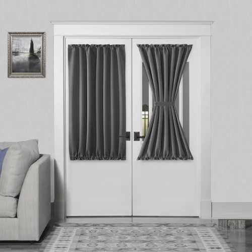 Vista 79 de DWCN Cortinas para Puertas Francesas – Cortinas opacas térmicas con bolsillo para barra para puertas con ventana de cristal, puertas de cocina