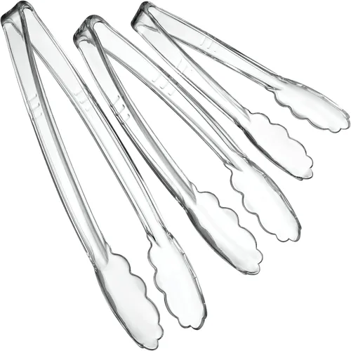 Vista 7 de Plasticpro Juego Combinado de Pinzas para Servir Negras Reutilizables de Servicio Pesado - 4 Piezas (7.5'', 9'', 12'') para Cocina, Barbacoa