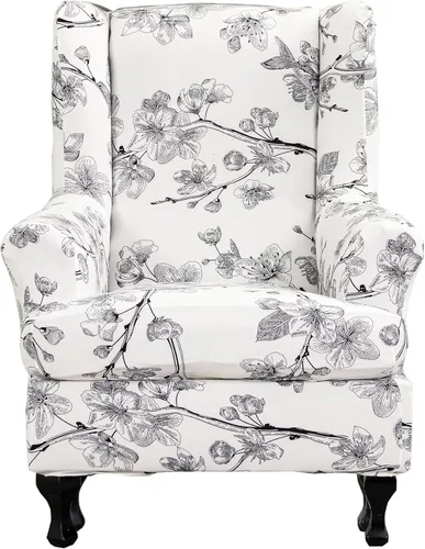 Vista 11 de CRFATOP 2 fundas elásticas para silla con respaldo de alas de mariposa, fundas de tela de elastano con respaldo de ala, fundas para sillón con parte