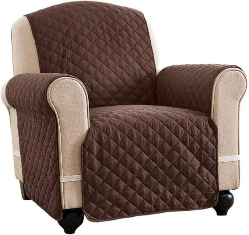 Vista 30 de Collections Etc - Funda protectora reversible, resistente a derrames y acolchada para muebles con lazos - Cubre el fondo del asiento, el respaldo