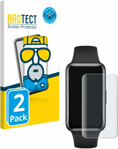 Vista 2 de brotect Protector de pantalla curvado 3D mate, compatible con Huawei Band 7 (paquete de 2) - Cobertura de pantalla completa