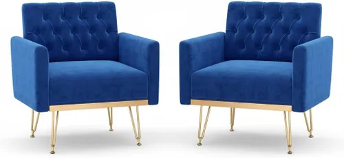 Vista 19 de Olela Silla decorativa con brazo para sala de estar, sillón moderno de terciopelo, sofá individual, acogedora silla auxiliar tapizada para lectura
