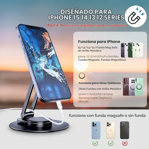 Vista 3 de CreaDream Soporte magnético para teléfono para escritorio, soporte