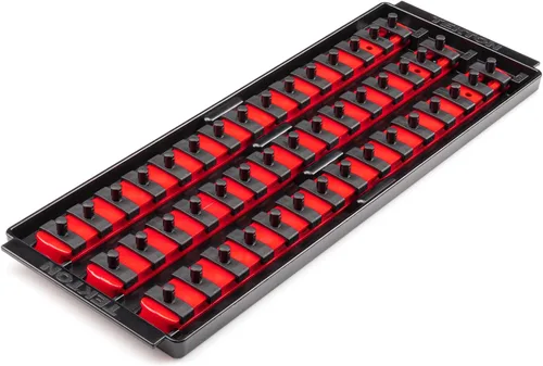 Vista 26 de TEKTON guía de llaves de 1/4 pulgadas x riel de 20.3 cm, 13 clips (rojo) OSR01113 Fabricado en EE. UU