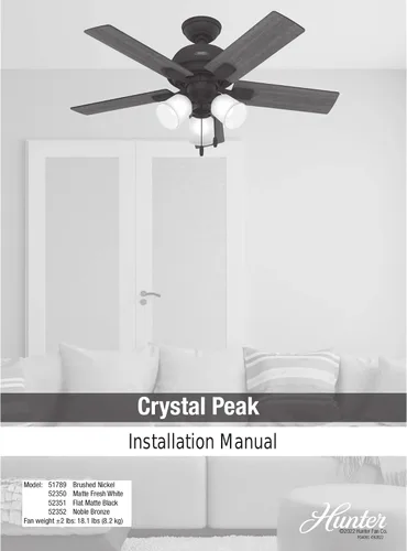 Vista 14 de Hunter Ventilador de techo interior de 44 pulgadas con luces LED, ventilador de techo con cadena de tracción, para dormitorio o sala de estar