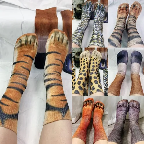 Vista 6 de Divertidos calcetines de patas de animal para intercambio de regalos.
