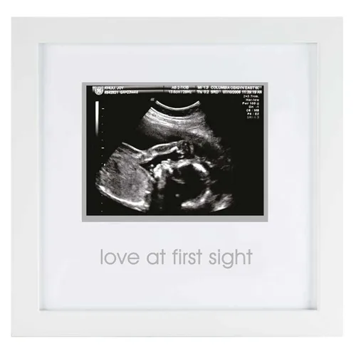 Vista 9 de Pearhead Love At First Sight - Marco de fotos de madera para sonogramas, marco de anuncio de embarazo con ultrasonido, decoración ideal para niños