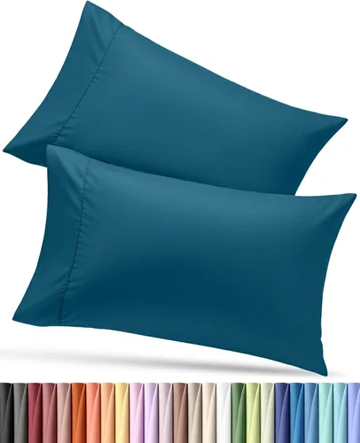 Vista 64 de Utopia Bedding - Juego de 2 fundas de almohada tamaño estándar, con cierre de sobre, tela de microfibra cepillada suave, resistentes al encogimiento