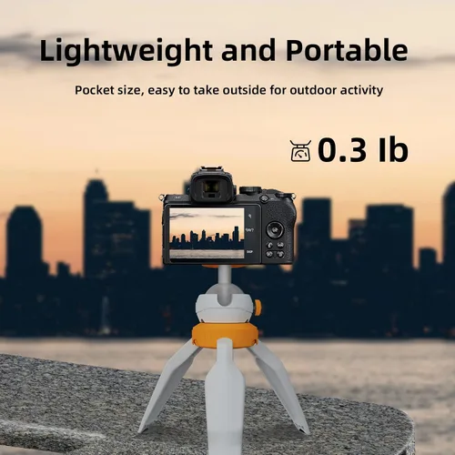 Vista 5 de PHOTOOTLEX - Trípode para cámara con empuñadura, cabezal de bola ajustable de 360°, zapata fría Trípode portátil/mini/compacto/de escritorio