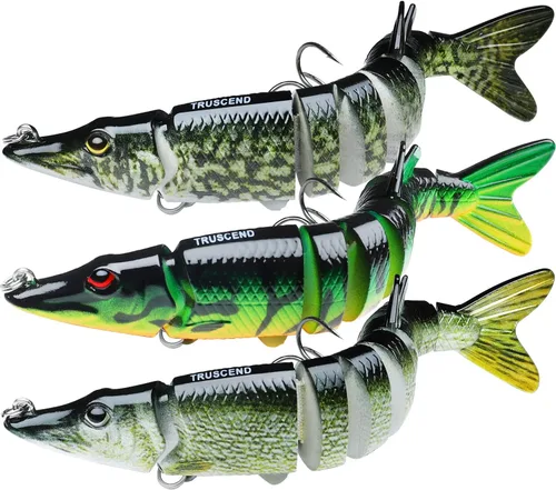 Vista 18 de TRUSCEND Swimmax - Señuelos de pesca fáciles de atrapar con ganchos BKK, ondulación, vibración, traqueteo y gorgoteo para más mordeduras, cebos