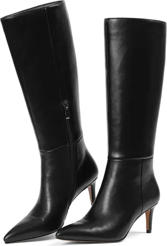 Vista 13 de Knee High Boots for Women Round Toe Flat Low Chunky Heel Boot Side Zipper Dress Long Fashion Tall Boot Fall Winter Riding Boots