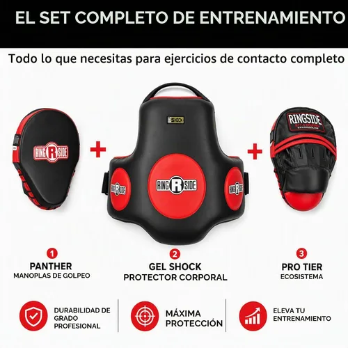 Vista 6 de Ringside Paquete de entrenador de boxeo, talla única, negro