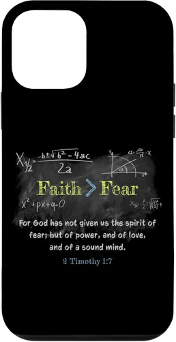 Vista 16 de Faith > Fear 2 Timothy 1:7 Christian Verse Math Equation Case for iPhone 17