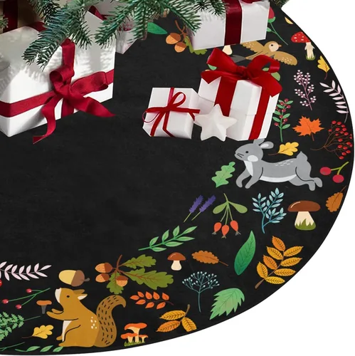 Vista 13 de M YESCUSTOM Falda de Árbol de Navidad de 36" A Cuadros de Búfalo Tapete de Árbol Copos de Nieve Rojo Caramelo Santa Falda de Árbol Adornos Rústicos