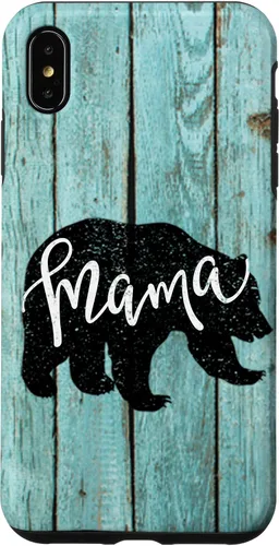 Vista 11 de Turquoise Woodgrain Rustic Farmhouse Shiplap Wood Mama Bear Case for iPhone 17