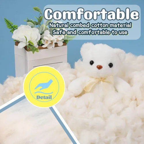 Vista 5 de Kogyxe Relleno de algodón peinado de 2.12 onzas, relleno de algodón de alta resistencia, relleno para animales de peluche, relleno de almohada