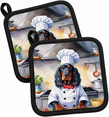 Vista 50 de Caroline's Treasures Coton de Tulear El Chef Par de Agarraderas de Ollas de Cocina Resistentes al Calor Juegos de Agarraderas de Ollas Almohadillas